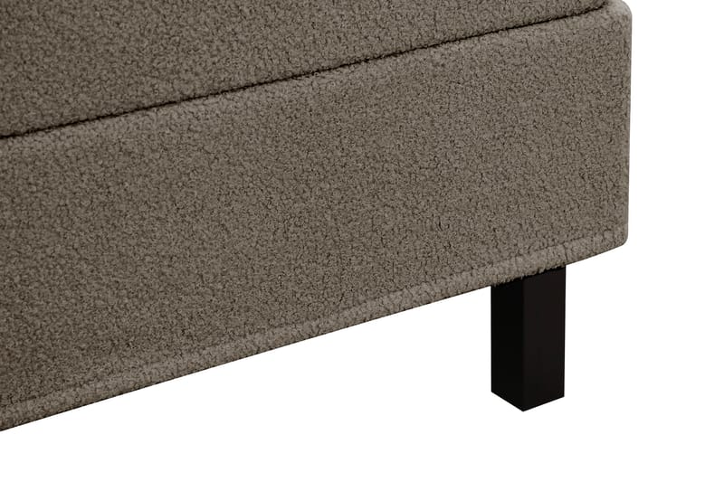 Hilton Komplett Sengpakke 180x200 cm Kontinentalseng med rutet sengegavl i bouclé - Brun - Møbler - Senger - Komplett sengepakke