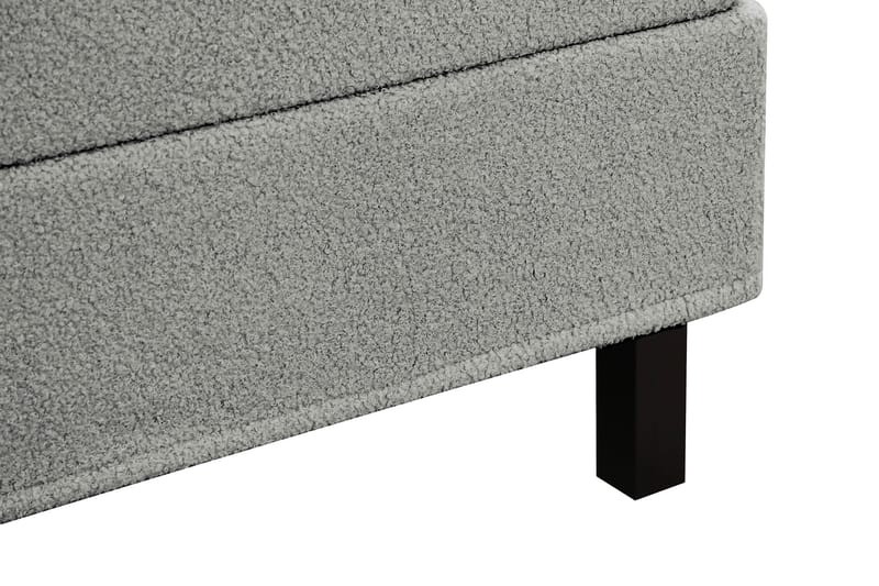 Hilton Komplett Sengpakke 180x200 cm Kontinentalseng med rutet sengegavl i bouclé - Grå - Møbler - Senger - Komplett sengepakke