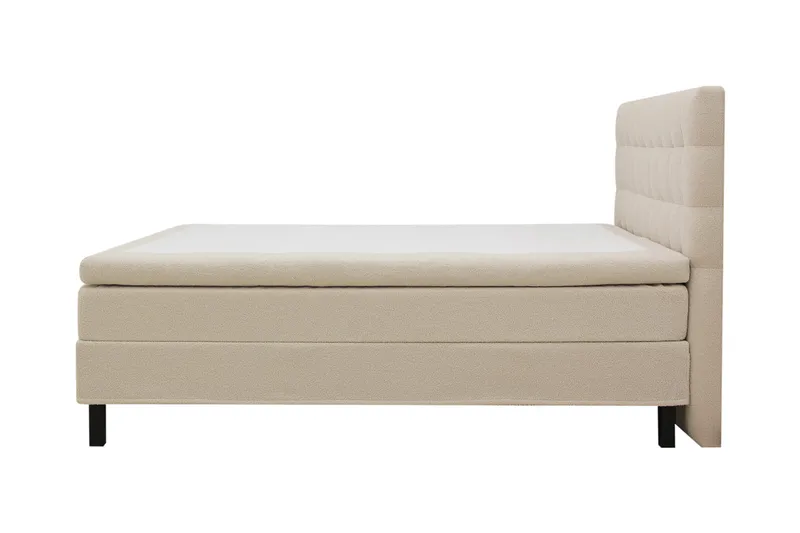Hilton Komplett Sengpakke 180x200 cm Kontinentalseng med rutet sengegavl i teddy - Beige - Møbler - Senger - Kontinentalsenger