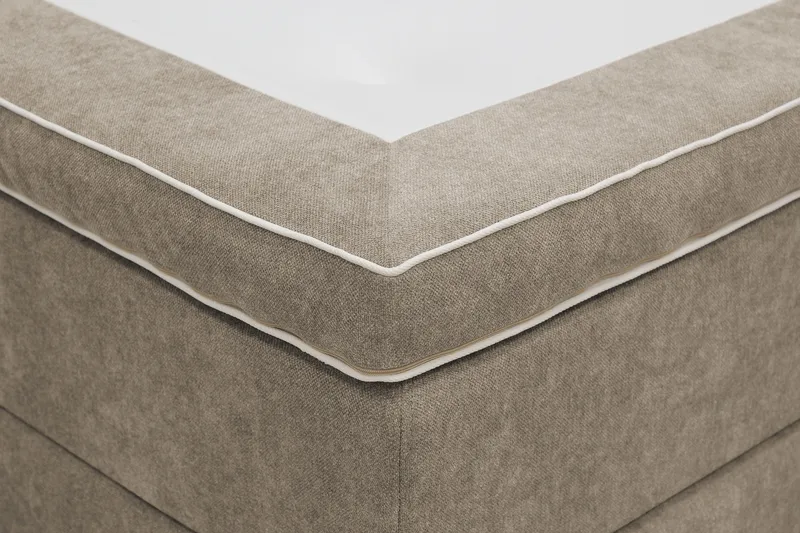 Hilton Lyx Komplett sengepakke 160x200 cm Kontinentalseng med knappet sengegavl i chenille - Brun - Møbler - Senger - Kontinentalsenger