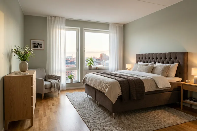 Hilton Lyx Komplett sengepakke 160x200 cm Kontinentalseng med knappet sengegavl i chenille - Mørkebrun - Møbler - Senger - Kontinentalsenger