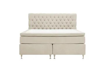 Hilton Lyx Komplett sengepakke 180x200 cm Kontinentalseng med knappet sengegavl i chenille