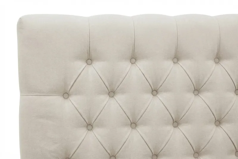 Hilton Lyx Komplett sengepakke 180x200 cm Kontinentalseng med knappet sengegavl i chenille - Beige - Møbler - Senger - Kontinentalsenger