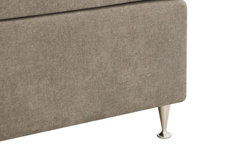 Hilton Lyx Komplett sengepakke 180x200 cm Kontinentalseng med knappet sengegavl i chenille - Brun - Møbler - Senger - Kontinentalsenger