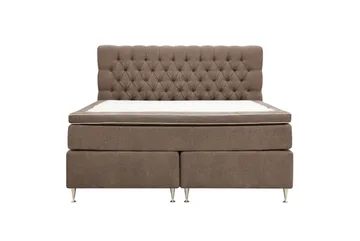 Hilton Lyx Komplett sengepakke 180x200 cm Kontinentalseng med knappet sengegavl i chenille