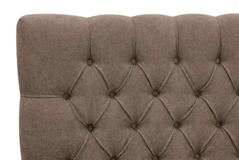 Hilton Lyx Komplett sengepakke 180x200 cm Kontinentalseng med knappet sengegavl i chenille - Mørkebrun - Møbler - Senger - Kontinentalsenger