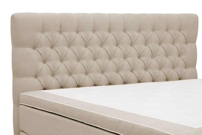 Hilton lyx Komplett Sengpakke 160x200 cm Kontinentalseng med knappet sengegavl - Beige - Møbler - Senger - Komplett sengepakke
