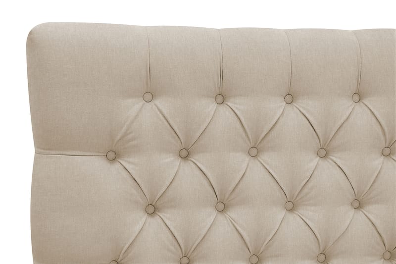 Hilton lyx Komplett Sengpakke 160x200 cm Kontinentalseng med knappet sengegavl - Beige - Møbler - Senger - Komplett sengepakke