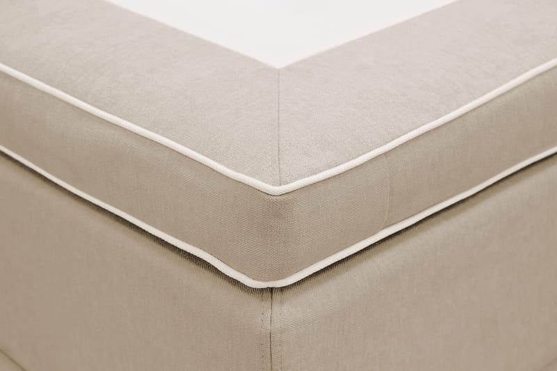 Hilton lyx Komplett Sengpakke 160x200 cm Kontinentalseng med knappet sengegavl - Beige - Møbler - Senger - Komplett sengepakke