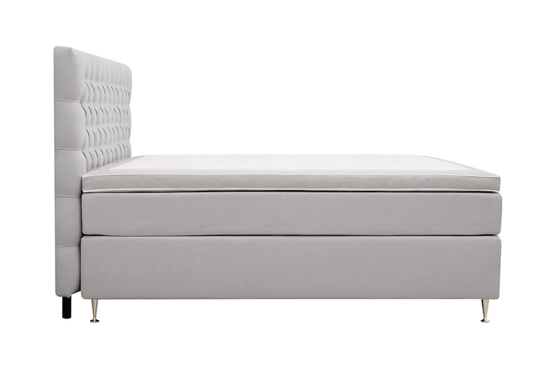 Hilton lyx Komplett Sengpakke 160x200 cm Kontinentalseng med knappet sengegavl - Grå - Møbler - Senger - Komplett sengepakke