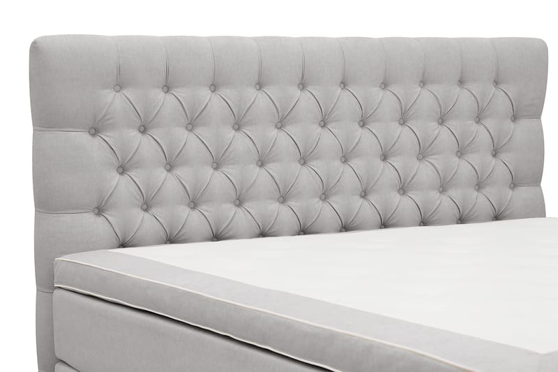 Hilton lyx Komplett Sengpakke 160x200 cm Kontinentalseng med knappet sengegavl - Grå - Møbler - Senger - Komplett sengepakke