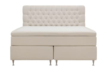 Hilton Lyx Komplett Sengpakke 160x200 cm Kontinentalseng med knappet sengegavl i bouclé