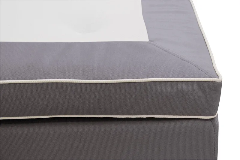 Hilton Lyx Komplett Sengpakke 160x200 cm Kontinentalseng med knappet sengegavl i fløyel - Grå / Fløyel - Møbler - Senger - Kontinentalsenger