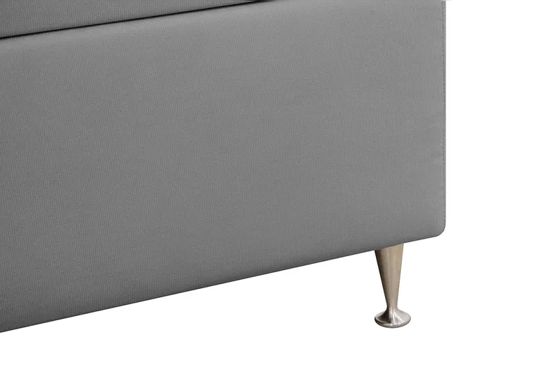 Hilton Lyx Komplett Sengpakke 160x200 cm Kontinentalseng med knappet sengegavl i fløyel - Lysegrå / Fløyel - Møbler - Senger - Kontinentalsenger