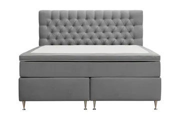 Hilton Lyx Komplett Sengpakke 160x200 cm Kontinentalseng med knappet sengegavl i fløyel