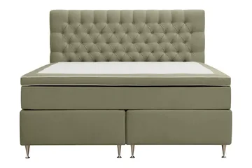 Hilton Lyx Komplett Sengpakke 160x200 cm Kontinentalseng med knappet sengegavl i fløyel