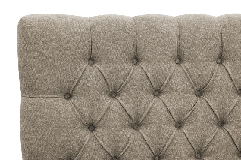 Hilton Lyx komplett sengpakke 180x200 cm kontinentalseng med knappepolstret sengegavl i chenille - Brun - Møbler - Senger - Kontinentalsenger