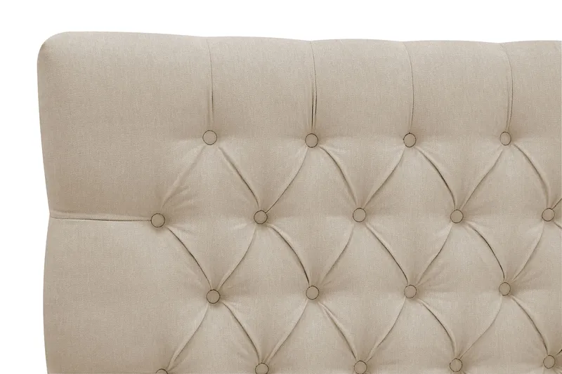 Hilton Lyx Komplett Sengpakke 180x200 cm Kontinentalseng med knappet sengegavl - Beige - Møbler - Senger - Kontinentalsenger