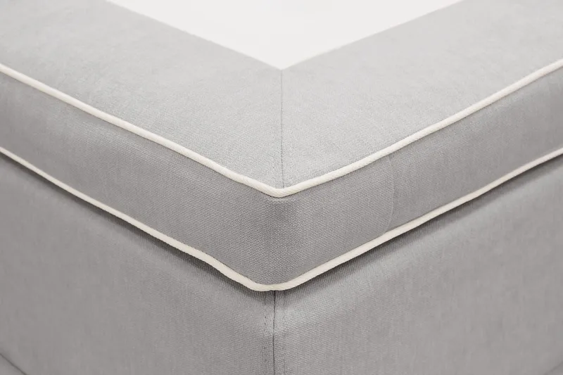 Hilton Lyx Komplett Sengpakke 180x200 cm Kontinentalseng med knappet sengegavl - Grå - Møbler - Senger - Kontinentalsenger