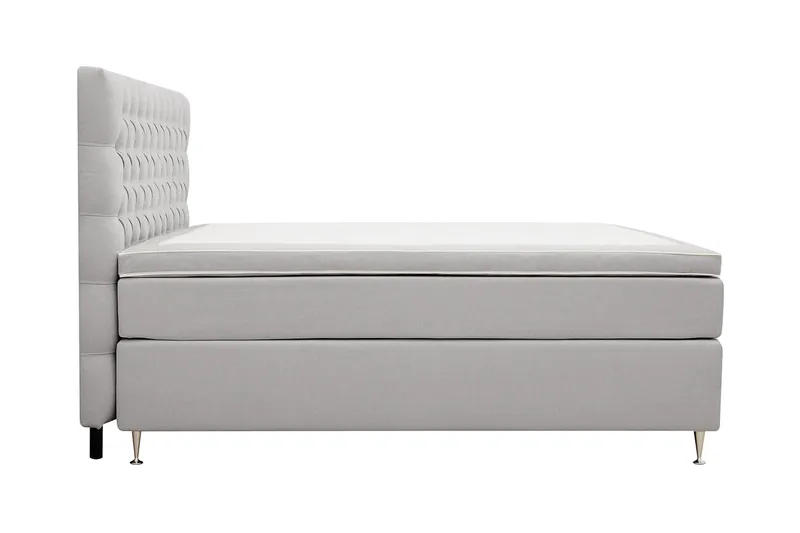 Hilton Lyx Komplett Sengpakke 180x200 cm Kontinentalseng med knappet sengegavl - Grå - Møbler - Senger - Kontinentalsenger