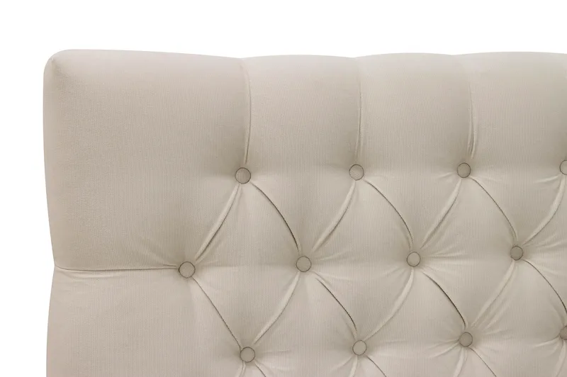 Hilton Lyx Komplett Sengpakke 180x200 cm Kontinentalseng med knappet sengegavl i fløyel - Beige - Møbler - Senger - Kontinentalsenger