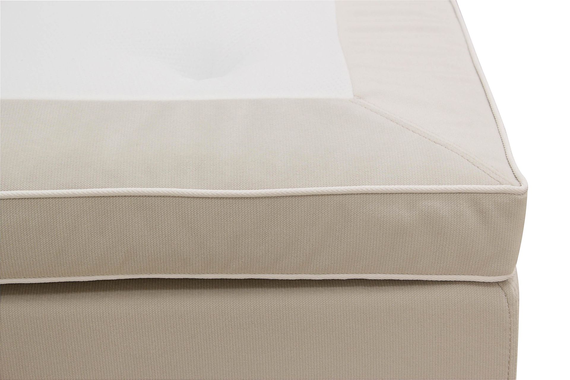 Hilton lyx Komplett Sengpakke 180x200 cm Kontinentalseng med knappet sengegavl i fløyel - Beige - Møbler - Senger - Komplett sengepakke