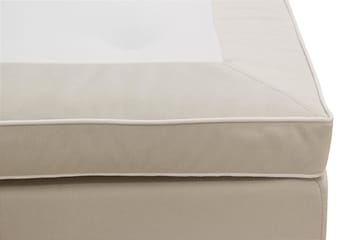 Hilton lyx Komplett Sengpakke 180x200 cm Kontinentalseng med knappet sengegavl i fløyel - Beige - Møbler - Senger - Komplett sengepakke