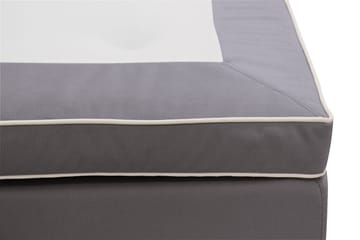 Hilton lyx Komplett Sengpakke 180x200 cm Kontinentalseng med knappet sengegavl i fløyel - Grå - Møbler - Senger - Komplett sengepakke