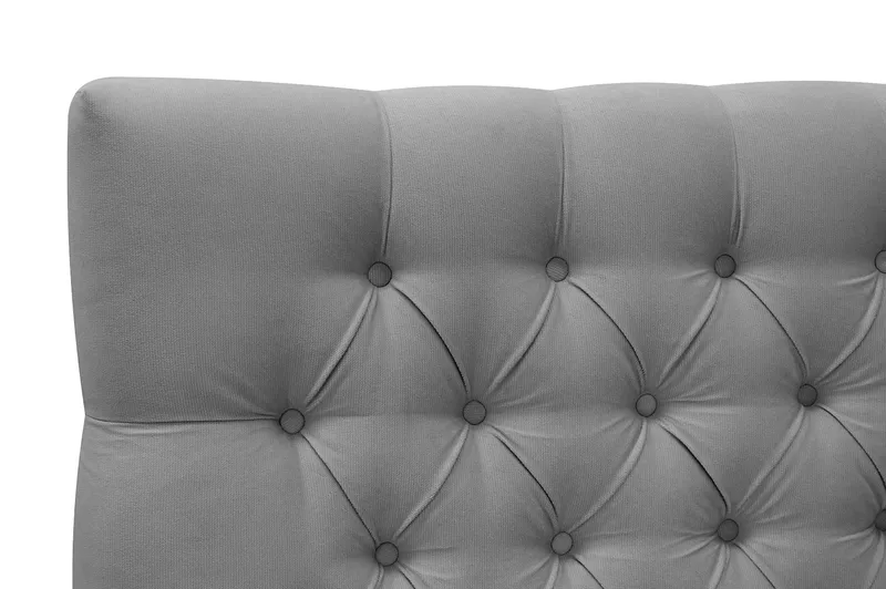 Hilton Lyx Komplett Sengpakke 180x200 cm Kontinentalseng med knappet sengegavl i fløyel - Lysegrå - Møbler - Senger - Kontinentalsenger