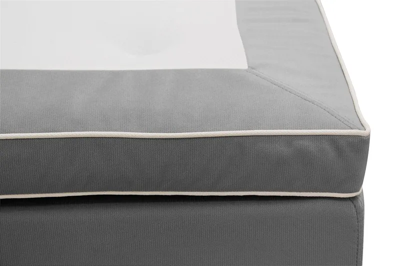 Hilton Lyx Komplett Sengpakke 180x200 cm Kontinentalseng med knappet sengegavl i fløyel - Lysegrå - Møbler - Senger - Kontinentalsenger