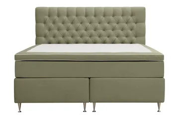 Hilton Lyx Komplett Sengpakke 180x200 cm Kontinentalseng med knappet sengegavl i fløyel