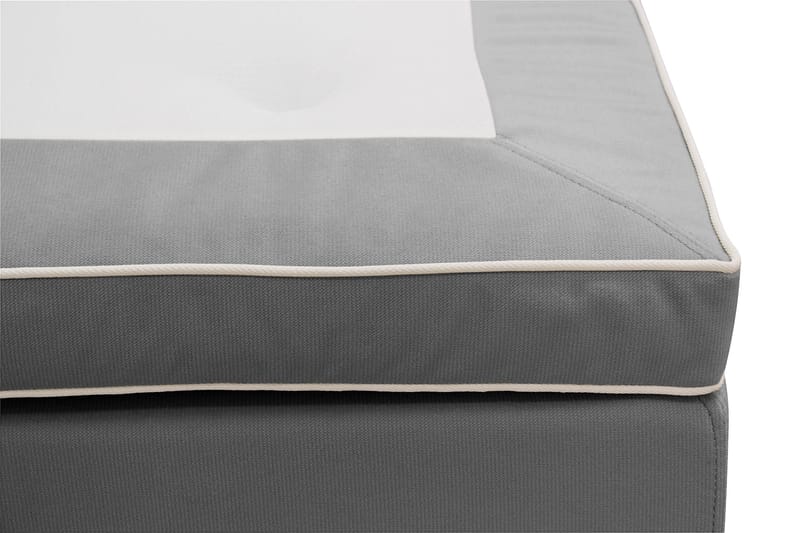 Hilton lyx Komplett Sengpakke 180x200 cm Kontinentalseng med knappet sengegavl - Lysegrå - Møbler - Senger - Komplett sengepakke