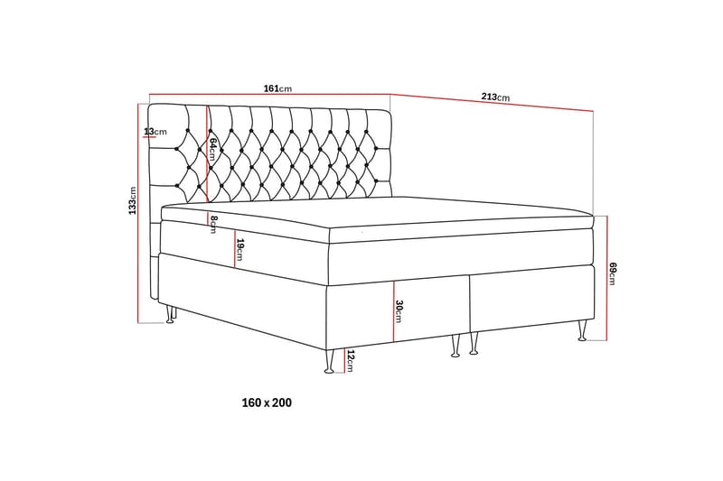 Hilton Lyx Kontinentalseng 160x200 cm - Olive - Møbler - Senger - Kontinentalsenger