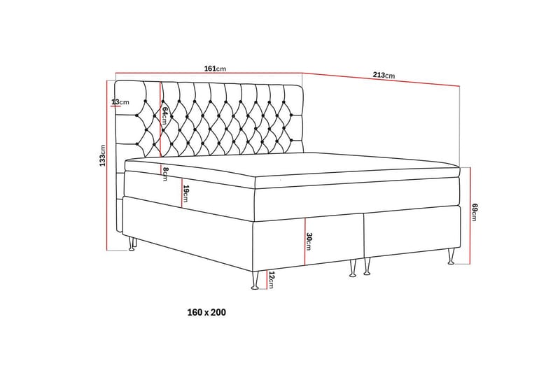 Hilton Lyx Kontinentalseng 160x200 cm - Olive - Møbler - Senger - Kontinentalsenger