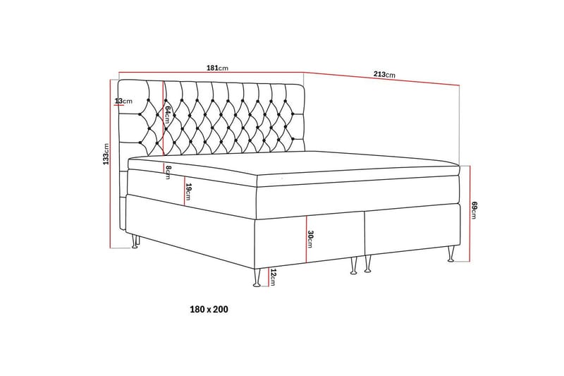 Hilton Lyx Kontinentalseng 180x200 cm - Beige - Møbler - Senger - Kontinentalsenger