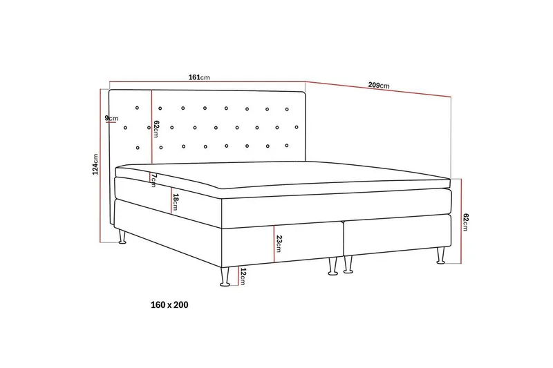 Hilton Plus Komplett Sengepakke 160x200 cm - Lys beige - Møbler - Senger - Komplett sengepakke