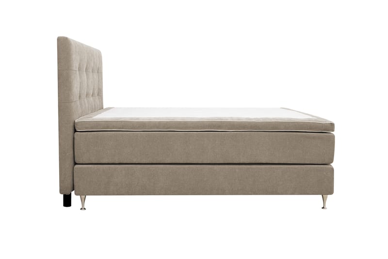 Hilton Premium komplett sengesett 160x200 cm kontinentalseng med sengegavl - Lysebrunt stoff - Møbler - Senger - Kontinentalsenger