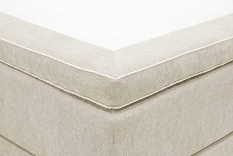 Hilton Premium komplett sengesett 160x200 cm kontinentalseng med sengegavl - Beige stoff - Møbler - Senger - Kontinentalsenger