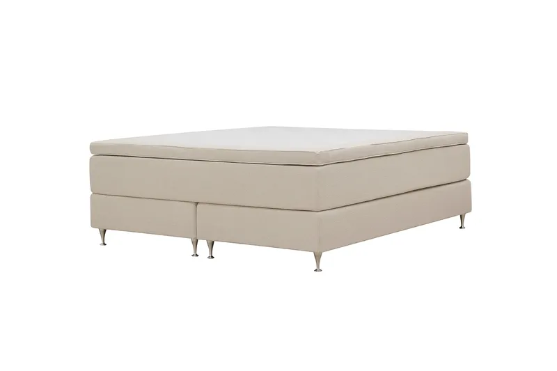 Hilton Premium Kontinentalseng 160x200 cm - Beige Bouclé - Møbler - Senger - Kontinentalsenger