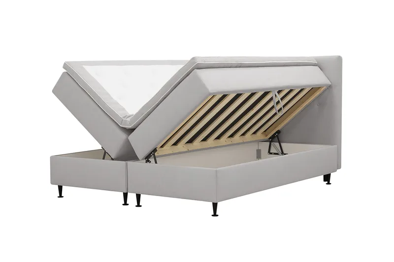 Hilton Plus Komplett sengepakke med oppbevaring 180x200 cm - Grå - Møbler - Senger - Kontinentalsenger