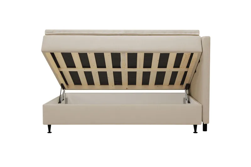 Hilton Plus Komplett sengepakke med oppbevaring 140x200 cm - Beige - Møbler - Senger - Kontinentalsenger