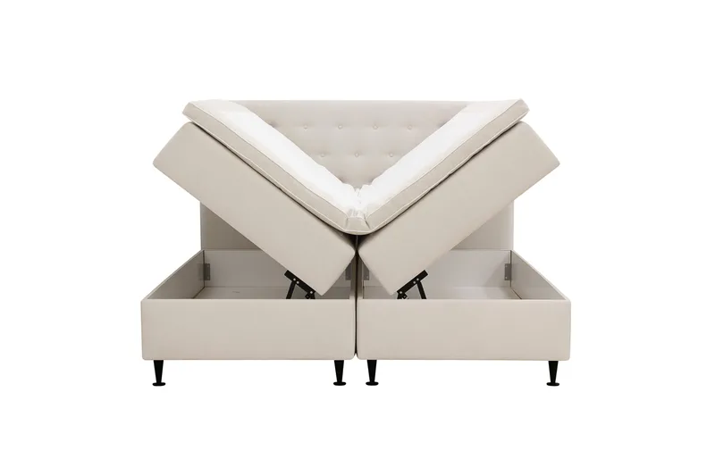 Hilton Plus Komplett sengepakke med oppbevaring 160x200 cm - Lys beige - Møbler - Senger - Kontinentalsenger