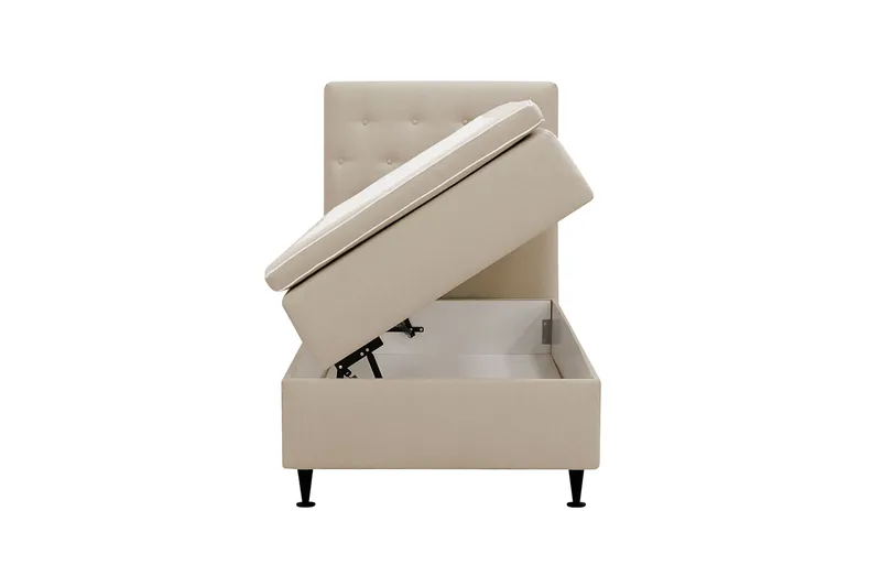 Hilton Plus Komplett sengepakke med oppbevaring 90x200 cm - Beige - Møbler - Senger - Kontinentalsenger