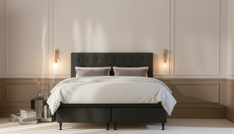 Hilton Plus Komplett Sengepakke 180x200 cm - Antrasitt - Møbler - Senger - Komplett sengepakke