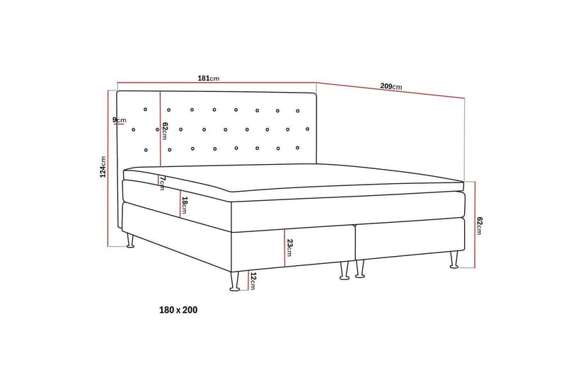 Hilton Plus Komplett Sengepakke 180x200 cm - Antrasitt - Møbler - Senger - Komplett sengepakke