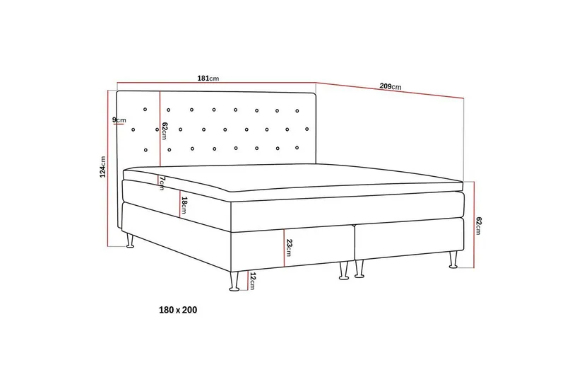 Hilton Plus Komplett Sengepakke 180x200 cm - Beige - Møbler - Senger - Komplett sengepakke