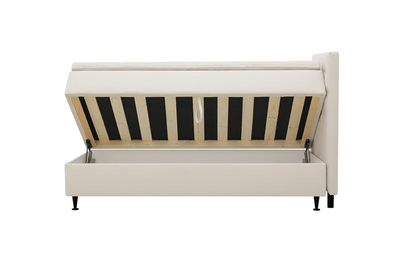 Hilton Plus Komplett sengepakke med oppbevaring 90x200 cm - Lys beige - Møbler - Senger - Kontinentalsenger