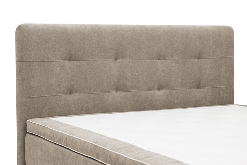 Hilton Premium komplett sengepakke 180x200 cm kontinentalseng med sengegavl - Lysebrunt stoff - Møbler - Senger - Kontinentalsenger