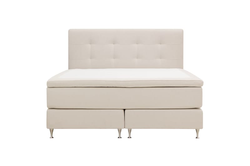 Hilton Premium Komplett Sengpakke 180x200 cm Kontinentalseng med Sengegavl, Beige Stoff