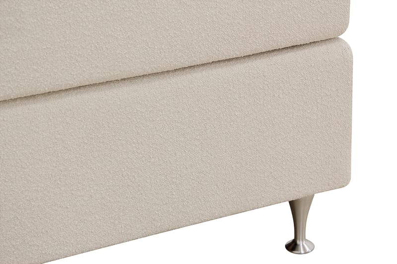 Hilton Premium Komplett Sengpakke 160x200 cm Kontinentalseng med Sengegavl - Beige Bouclé - Møbler - Senger - Kontinentalsenger